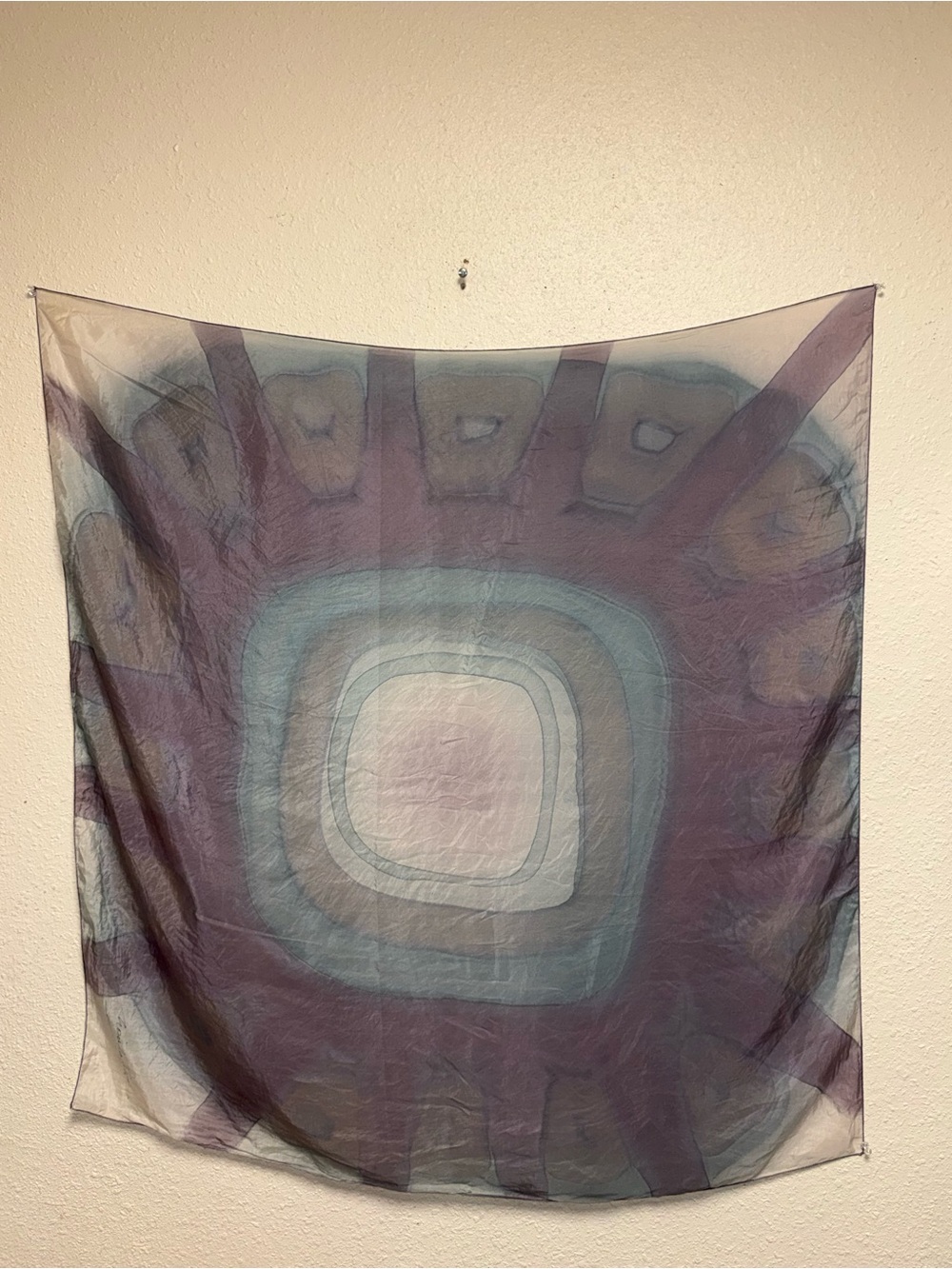 Abstract Concentric Wall Tapestry - Purple and Blue